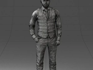 000148 Man in Elegant Checkered Suit 0709 3dp 3D Print Model