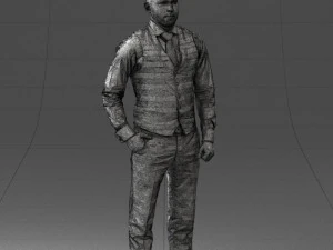 000148 Man in Elegant Checkered Suit 0709 3dp 3D Print Model