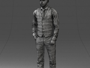 000148 Man in Elegant Checkered Suit 0709 3dp 3D-Druckmodell