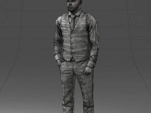 000148 Man in Elegant Checkered Suit 0709 3dp 3D Print Model
