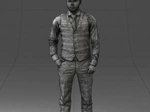 000148 Man in Elegant Checkered Suit 0709 3dp 3D-Druckmodell