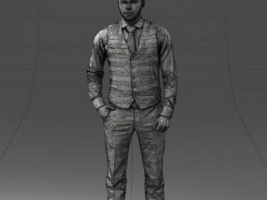 000148 Man in Elegant Checkered Suit 0709 3dp 3D Print Model