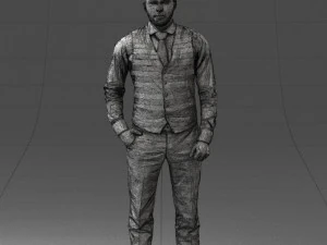 000148 Man in Elegant Checkered Suit 0709 3dp 3D Print Model
