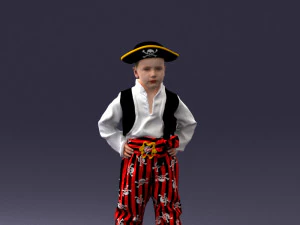 000094 Pirate Kid 1121 3dp 3D Print Model