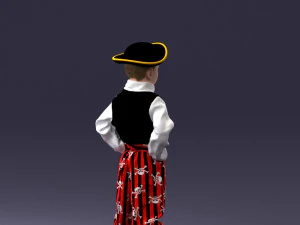 000094 Pirate Kid 1121 3dp 3D Print Model