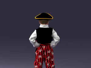 000094 Pirate Kid 1121 3dp 3D Print Model