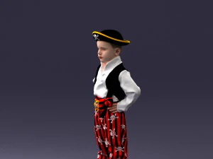 000094 Pirate Kid 1121 3dp 3D Print Model
