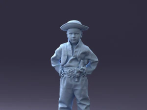 000094 Pirate Kid 1121 3dp 3D Print Model