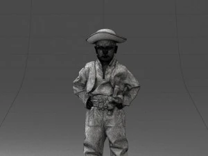 000094 Pirate Kid 1121 3dp 3D Print Model