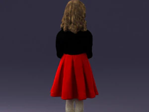 girl with cake 0313 3D Model