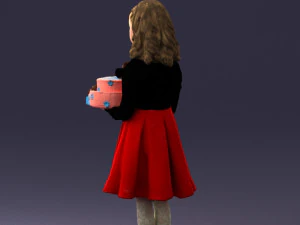 girl with cake 0313 3D Model