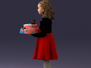girl with cake 0313 3Dモデル