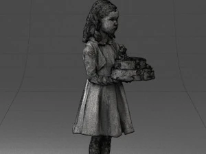 girl with cake 0313 3D Model