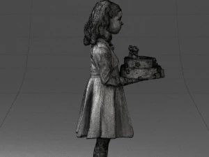girl with cake 0313 3D Model