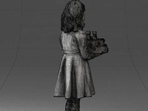 girl with cake 0313 3D Model