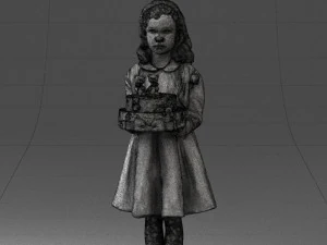 girl with cake 0313 3D Model