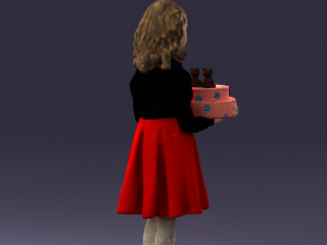 girl with cake 0313 3d print ready 3Dプリントモデル