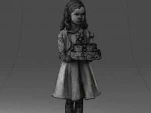 girl with cake 0313 3d print ready 3Dプリントモデル