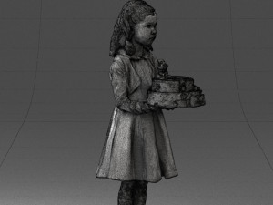 girl with cake 0313 3d print ready 3Dプリントモデル