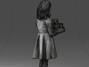 girl with cake 0313 3d print ready 3Dプリントモデル