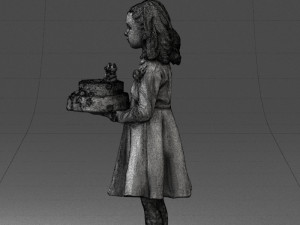 girl with cake 0313 3d print ready 3Dプリントモデル