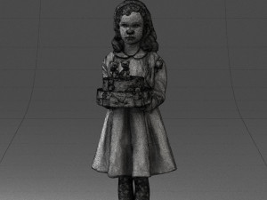 girl with cake 0313 3d print ready 3Dプリントモデル
