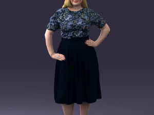 000085 Personaje femenino realista con vestido elegante 1013 Modelo 3D