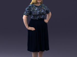 000085 Realistic Female Character in Elegant Dress 1013 Modèle 3D