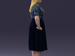 000085 Realistic Female Character in Elegant Dress 1013 Modèle 3D