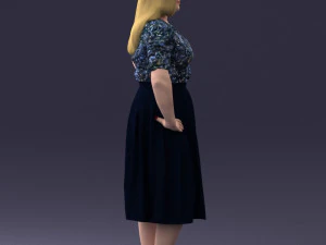 000085 Realistic Female Character in Elegant Dress 1013 3D Model