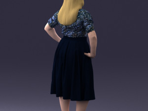 000085 Realistic Female Character in Elegant Dress 1013 Modèle 3D