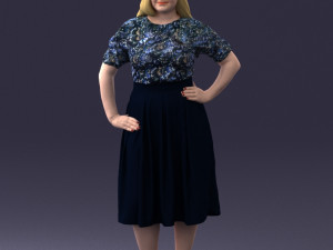 000085 Realistic Female Character in Elegant Dress 1013 Modèle 3D