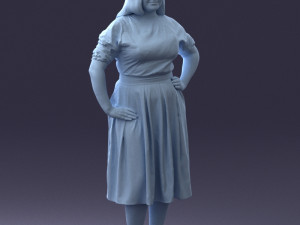 000085 Realistic Female Character in Elegant Dress 1013 Modèle 3D