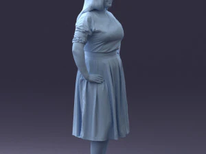 000085 Realistic Female Character in Elegant Dress 1013 3D Model