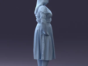 000085 Realistic Female Character in Elegant Dress 1013 3D Model
