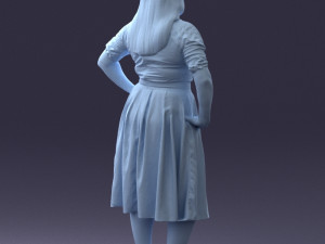 000085 Realistic Female Character in Elegant Dress 1013 Modèle 3D