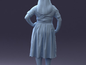 000085 Realistic Female Character in Elegant Dress 1013 Modèle 3D