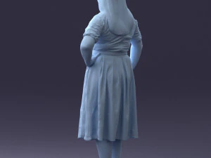 000085 Realistic Female Character in Elegant Dress 1013 3D Model