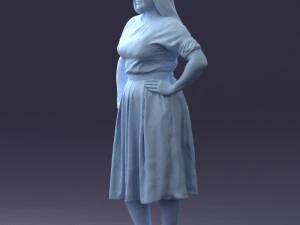 000085 Realistic Female Character in Elegant Dress 1013 3D Model