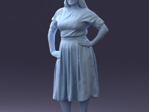 000085 Realistic Female Character in Elegant Dress 1013 Modèle 3D