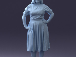 000085 Realistic Female Character in Elegant Dress 1013 Modèle 3D