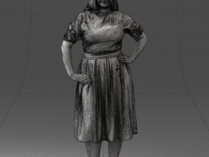 000085 Realistic Female Character in Elegant Dress 1013 Modèle 3D
