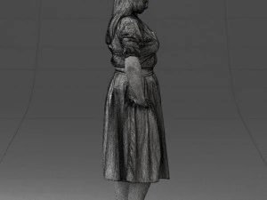 000085 Realistic Female Character in Elegant Dress 1013 3D Model