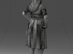 000085 Realistic Female Character in Elegant Dress 1013 Modèle 3D