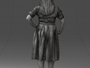 000085 Realistic Female Character in Elegant Dress 1013 Modèle 3D