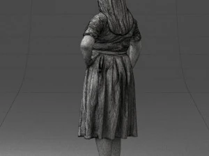 000085 Realistic Female Character in Elegant Dress 1013 3D Model