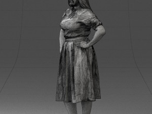 000085 Realistic Female Character in Elegant Dress 1013 Modèle 3D