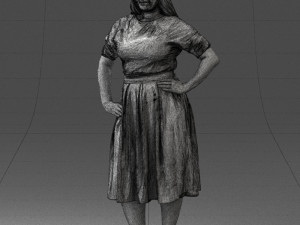 000085 Realistic Female Character in Elegant Dress 1013 Modèle 3D
