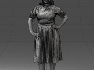 000085 Realistic Female Character in Elegant Dress 1013 Modèle 3D