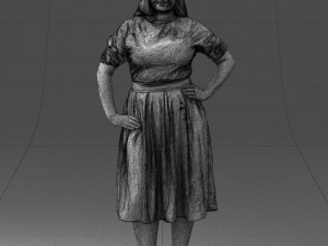 000085 Realistic Female Character in Elegant Dress 1013 Modèle 3D